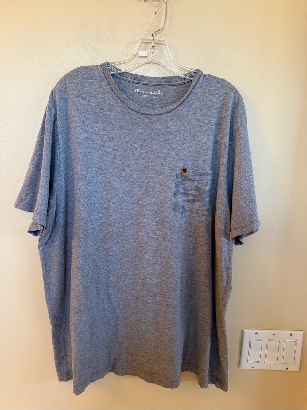 Travis Mathew Heather Blue Short Sleeve Pocket Tee